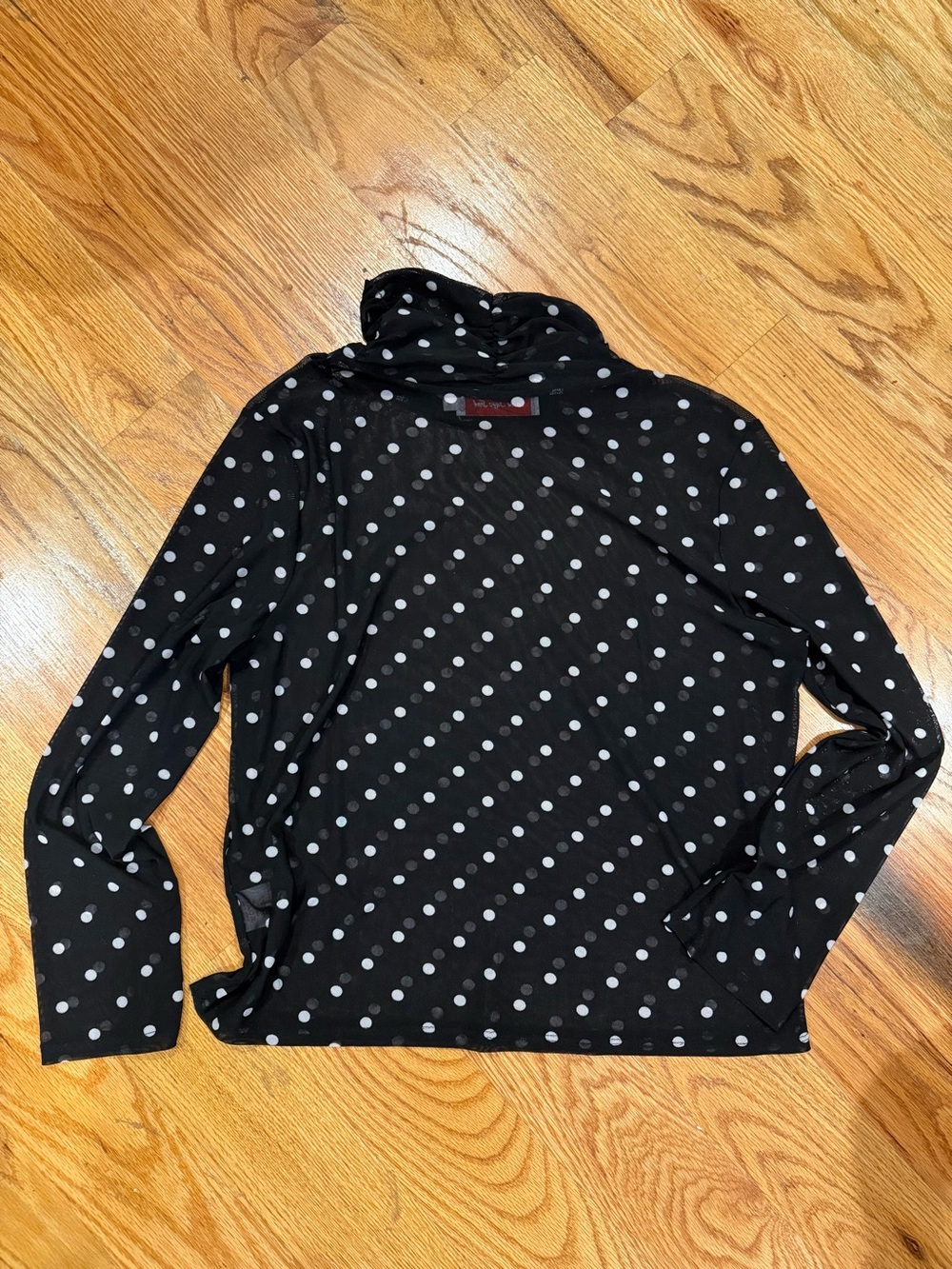 Lisa Says Gah Mesh Polka Dot Turtleneck
